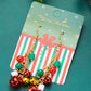 Racing Red Christmas Style Bells Dangle Hook Earrings