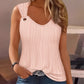 Eyelet V Neck Textured Tank Top