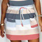 Striped Colorblock Drawstring Sleeveless Casual Dress