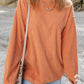 Orange Ribbed Corded Oversized Sweatshirt