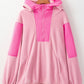 Pink Colorblock Patchwork Half Zip Oversized Sherpa Hoodie