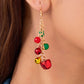 Racing Red Christmas Style Bells Dangle Hook Earrings