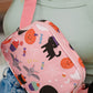 Light Pink Halloween Car Bat Pumpkin Print Square Crossbody Bag