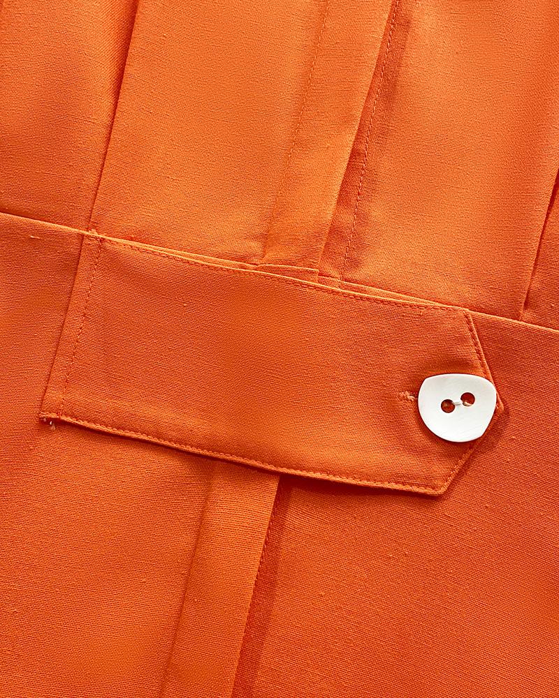 Turn down Collar Half Sleeve Maxi Dress Casual Waisted Slit Shirt Dress