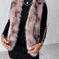 Tie Dye Pattern Open Front Fluffy Vest Coat