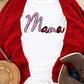 White Sequin mama Graphic Crewneck T Shirt