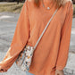 Orange Ribbed Corded Oversized Sweatshirt