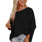 Black Smocked Wrist Shift Top