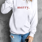 Beige Merry Graphic Embroidered Crew Neck Sweatshirt