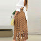 Hollow out Boho Tassel Slim Fit Bodycon Long Skirt