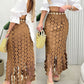 Hollow out Boho Tassel Slim Fit Bodycon Long Skirt