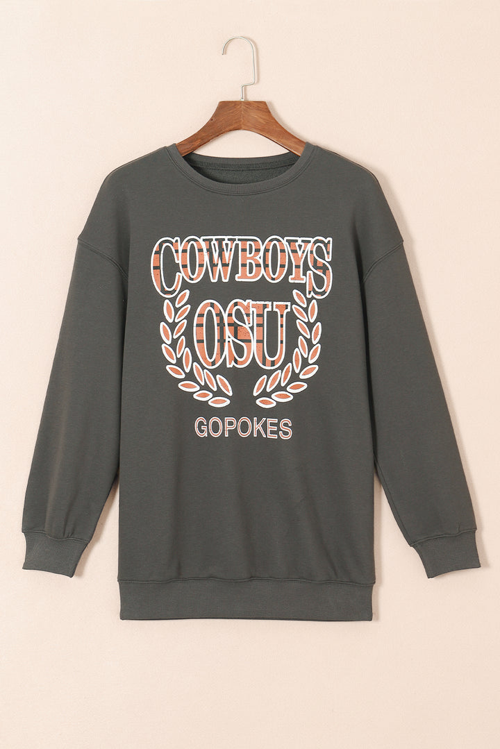 Gray COWBOY OSU Go Pokes Oversized Sweatshirt