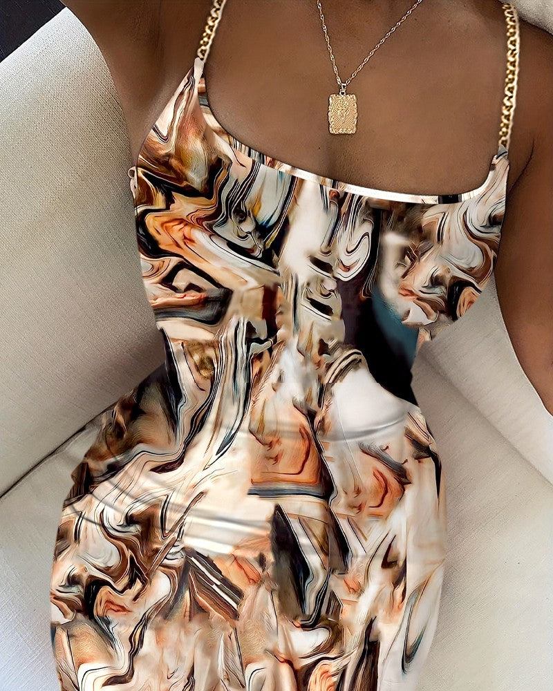 Tie Dye Print Bodycon Dress