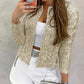 Sparkly Sequin Open Front Puff Sleeve Blazer Coat