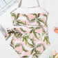 Pink Tropical Asymmetric Cut out Halter Backless One Piece Swimwear
