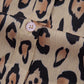 Light French Beige Oversized Leopard Print Balloon Sleeve Casual Shirt