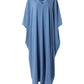 Slit Front V Neck Casual Loose Maxi Dress