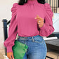 Tie Back Shirred Puff Sleeve Top