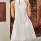 Eyelet Embroidery Halter Sleeveless Casual Dress