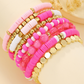 Sachet Pink 8pcs Valentine Vibe Beaded Elastic Bracelet Set
