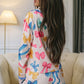 Sky Blue Bow Print Tied Ruffled Pajama Set