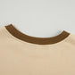 Apricot Color Block Thumbhole Sleeve Drop Shoulder Sweatshirt