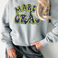 Gray Sequin Mardi Gras Lightening Graphic Pullover Sweatshirt