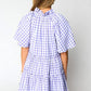 Lavendula Plaid Ruffle Wide Short Sleeve Babydoll Mini Dress