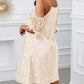 V Neck Cold Shoulder Sleeveless Lace Hem Straight Dress Vacation Dress