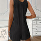 Water Rippling Sleeveless Romper Casual pocket Design Short Jumpsuit