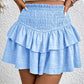 High Waist Ruffles Shirres Shorts Set