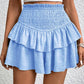 High Waist Ruffles Shirres Shorts Set