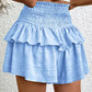 High Waist Ruffles Shirres Shorts Set