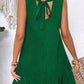 Bright Green Knot Scoop Back Ruffle Hem Sleeveless Mini Dress