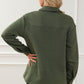 Green Retro Quilted Flap Pocket Button Shacket
