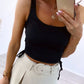 Drawstring Square Neck Tank Top