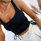 Drawstring Square Neck Tank Top