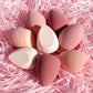 Peach Blossom 4pcs Water Drop Shape Makeup Sponge
