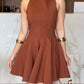 Boat Neck Sleeveless Chic Slim Fit Skirt
