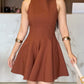 Boat Neck Sleeveless Chic Slim Fit Skirt