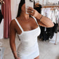 2PCS Bandeau Spaghetti Strap Sleeveless Bodycon Dress Sexy Slim Fit Mini Dress