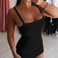 2PCS Bandeau Spaghetti Strap Sleeveless Bodycon Dress Sexy Slim Fit Mini Dress