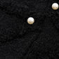 Black Pearl Embellished Rhombus Pattern Sweater