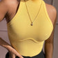 Mock Neck Sleeveless Ribbed Bodysuit