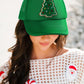 Bright Green Christmas Tree Patched Baseball Cap