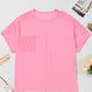 Bonbon Corded Patchwork Pocketed Plus Size T Shirt
