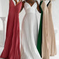 Bandeau Sleeveless Pleated Dress Elegant Flowy A Line Maxi Dress