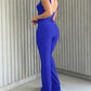 Sweatheart Neck Thick Strap Backless Lace up Jumpsuit