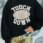 Black TOUCH DOWN Football Graphic Pullover Sweatshirt