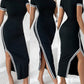 Striped High Slit Casual Dress